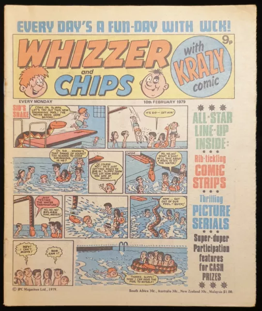 Vintage WHIZZER & CHIPS Comic - Monday 10th February 1979 - IPC Magazines Ltd.