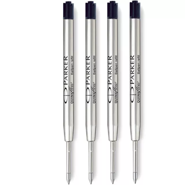 Parker Ball Point Pen Ink Refill Medium Black X 4