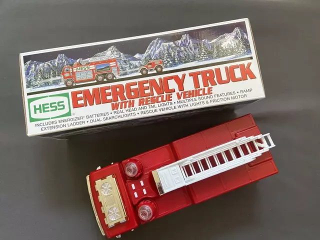 2005 HESS Toy Emergency Truck With Rescue Vehicle, Lights & Sounds, New in Box