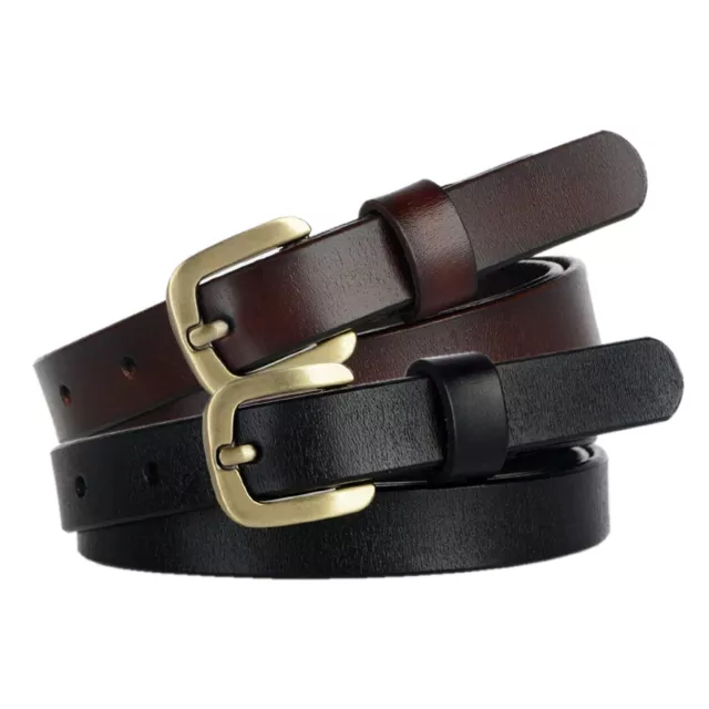 New Women's Belt Luxury Genuine Leather Belts For Women Female Gold Pin Buckle