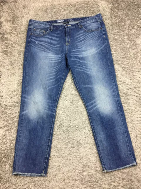 Mossimo Boyfriend Crop Jeans Womens Size 16 Stretch Denim