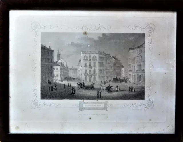 Poppel & Kurz nach Gottheil s/w-Stahlstich 1855: HAMBURG, GEORGS-PLATZ