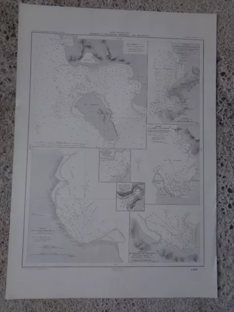 CARTE  MARINE Île Mallicolo Archipel des Nouvelles Hébrides  1938