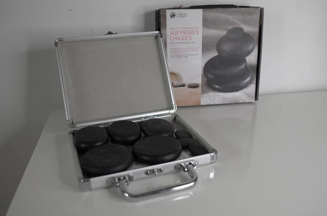 Set massaggi pietre calde di Nature & Découvertes dalla Francia IMBALLO ORIGINALE 80 euro 