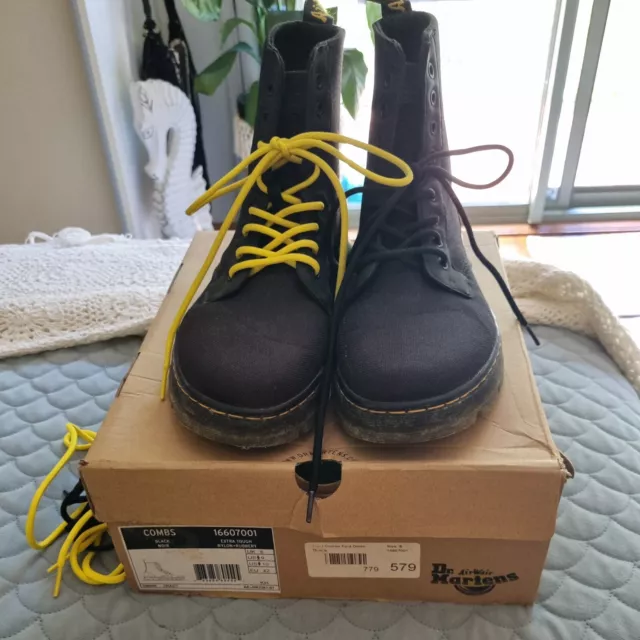 DOC DR MARTENS Combs Black Lace Up Boots Mens Shoes Casual Size US 9