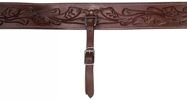 Used Western Rear Cinches Dark Oil Premium Leather Back Leather Horse Girth Tack 3