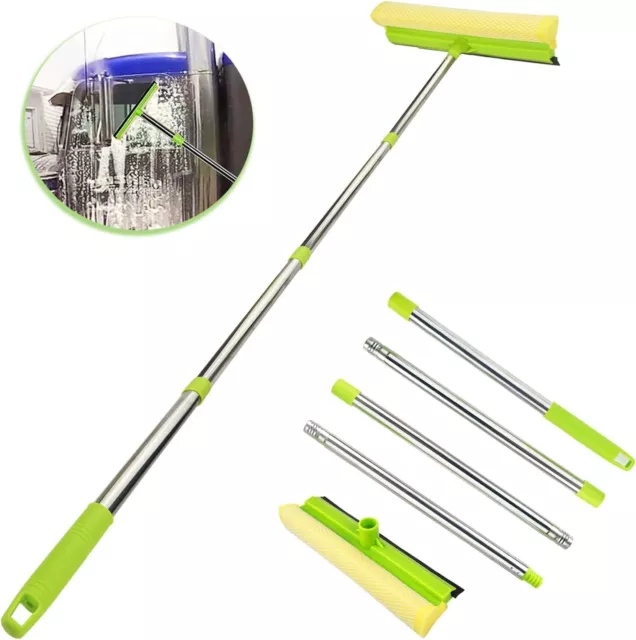 Window Squeegee for Window Cleaning, 58'' Squeegee Window Cleaner Tool 2 in 1