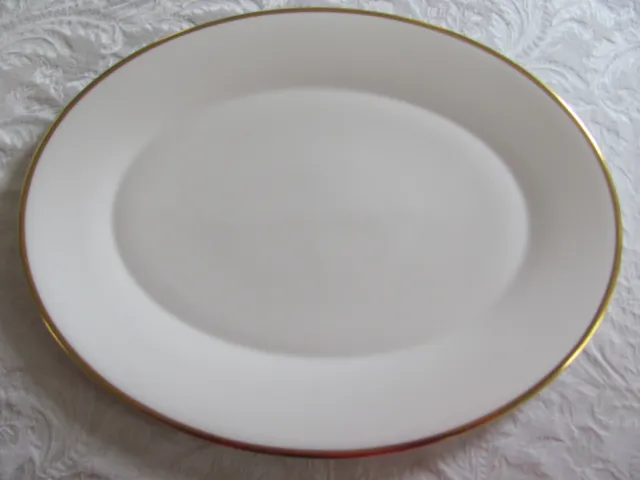 Minton China England Horizon H5252-White with Gold Trim-15" Oval Serving Platter