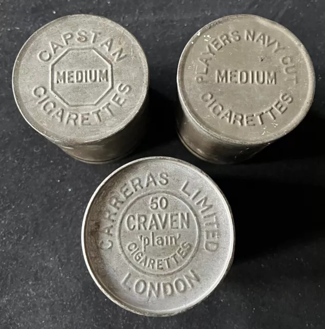 3x Vintage Cigarette Tins Players/Craven/Capstan 3