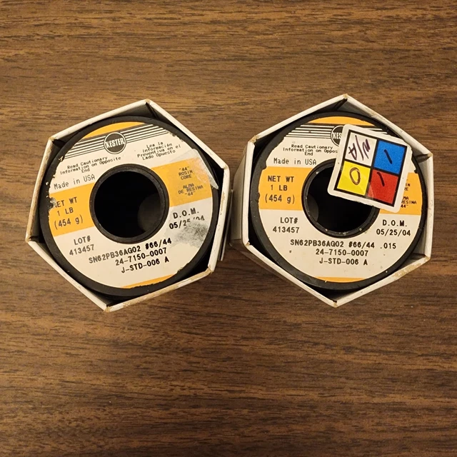 2 1LB VINTAGE Spools Bow .100 Acid and Standard NYS .125 NOS Rosin
