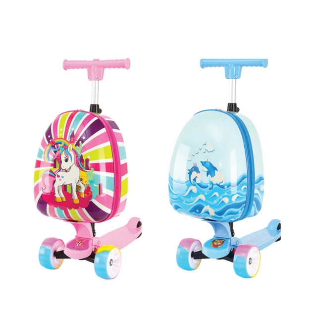 Tucci Kids Hardside Multicolored Over Printed Scooter Luggage For Kids 20x10x25"