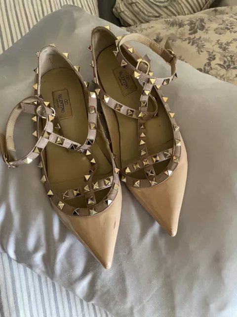 Valentino Rockstud Caged Ballerina Flats 40