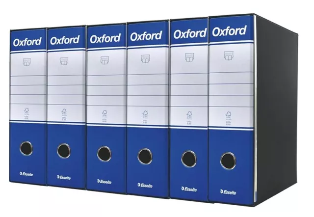 Sc. 6 Registratori Esselte Oxford Archivio Commerciale 23X30 Dorso 8 Blu