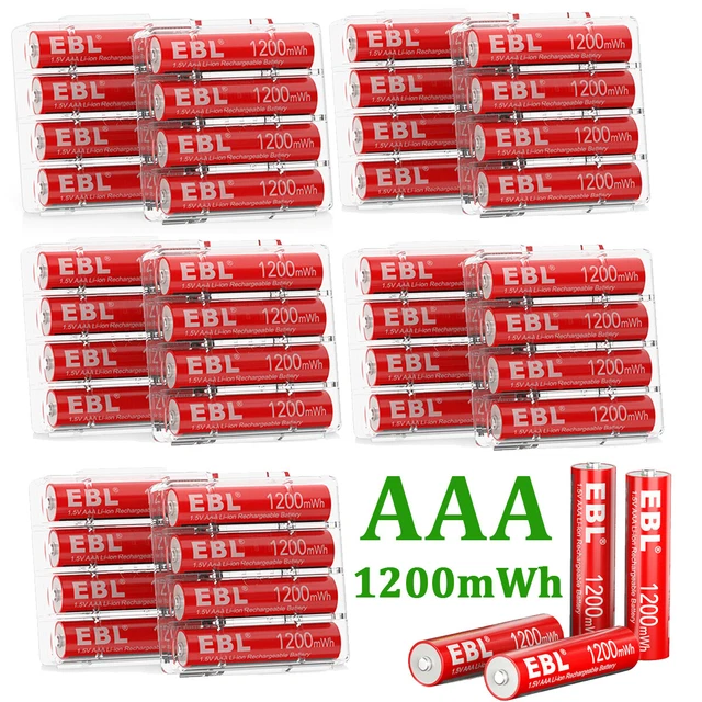 EBL AAA RECHARGEABLE Batteries 1200mWh Lithium liion 1.5V Battery