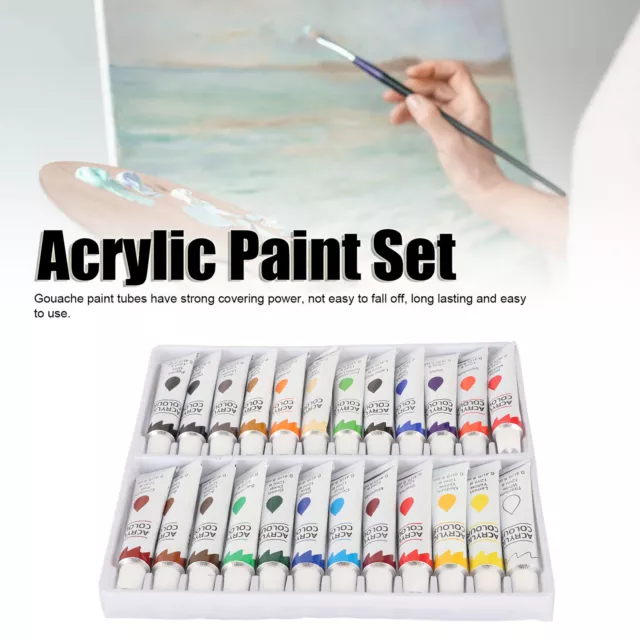 24 Color Gouache Tube Set 12ml Acrylic Paint Set With Color Card Accessories GOF