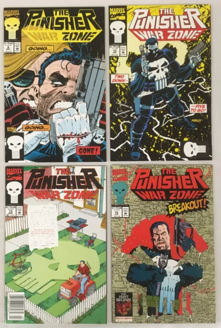 The Punisher: War Zone 4 comic lot # 9 10 13 16 VF/NM 9.0/9.2 grade