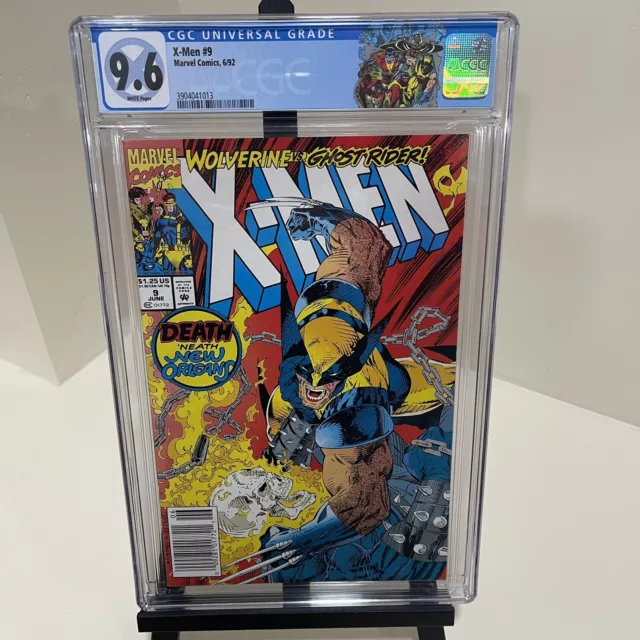 Cgc 9.6~X-Men #9~Vs Ghost Rider~Jim Lee Cover+Art ~ Newsstand!!