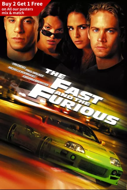 The Fast and the Furious (2001) Movie Poster Vin Diesel Film Art Silk Print