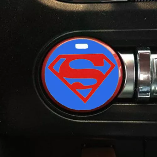 2015-2022 Mustang [PBSH_SMB] Push Button Start Superman Blue Vinyl Overlay