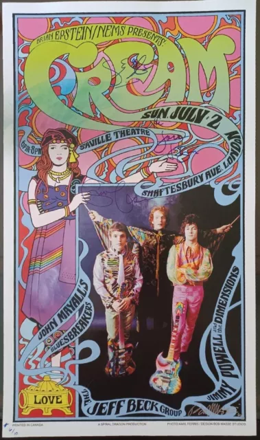 CREAM Poster 11x17in 1960s Reproduction RP ERIC CLAPTON CONCERT poster 