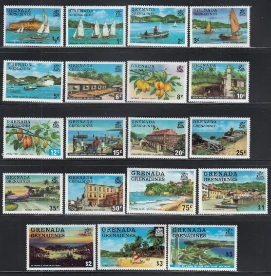 GRENADA GRENADINES Sailing, Landscapes, Airport & Fruit MNH set