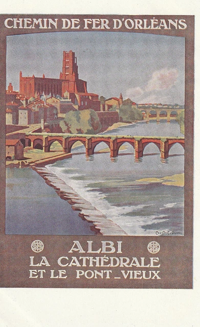 Lithographie Yves Brayer – Albi, La Cathédrale Et Le Pont Vieux – 1977 – Signée