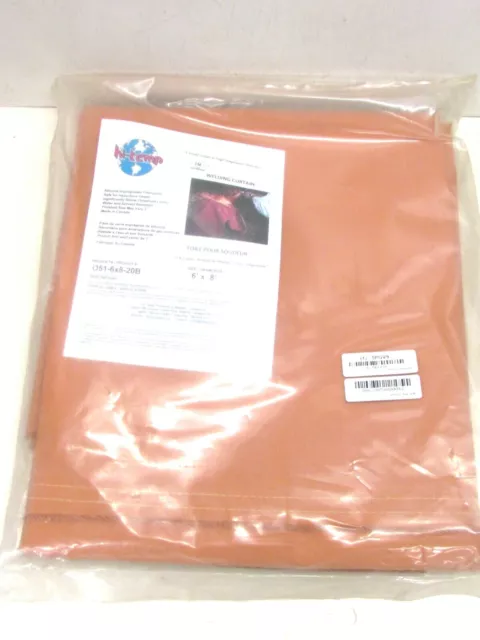 NEW! hi-temp 6' x 8' SILICONE COATED FIBERGLASS WELDING CURTAIN, O51-6X8-20-B