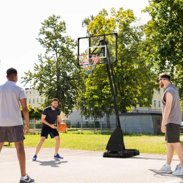 SPORTNOW Canestro Basket in Acciaio Regolabile in Altezza e con Ruote 3