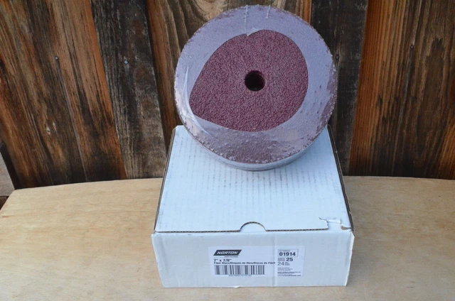 Norton Fiber Discs Sanding 7" X 7/8" 24 Grit Quantity 25 #01914 New