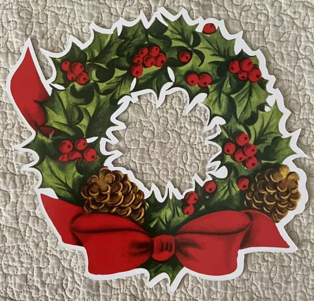 New Christmas Vintage Inspired Wreath Berry Die Cut Art Craft Scrapbook Decor