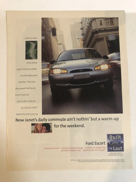 1999 Ford Escort Vintage Print Ad Advertisement pa11