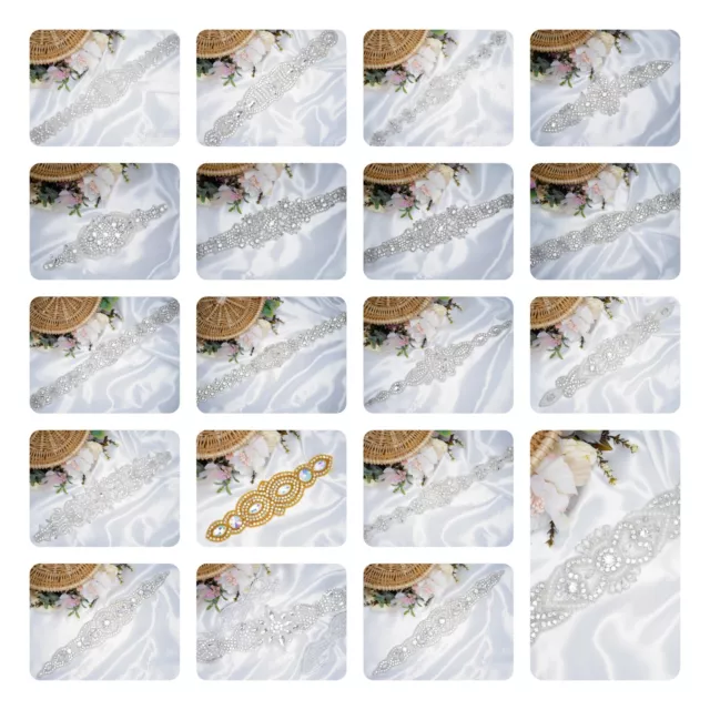 1 Stück Braut Kristall Perle Taillengürtel Schärpe Hochzeit Strass Gürtel Aufbügeln Menge