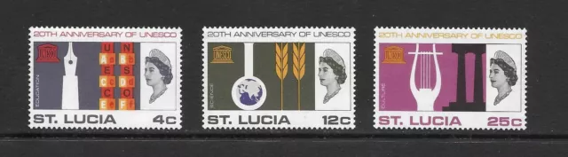 M1523 ST LUCIA 20th ANNIVERSARY UNESCO - SET OF 3 MNH STAMPS