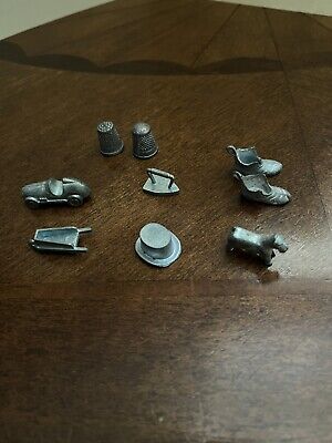 Vintage Monopoly Game Pieces  Metal figures for playing the game Lot of 9