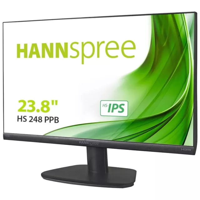 HANNspree HS248PPB 24" Inch Full HD 1080p Monitor - HDMI VGA DP - GRADE A