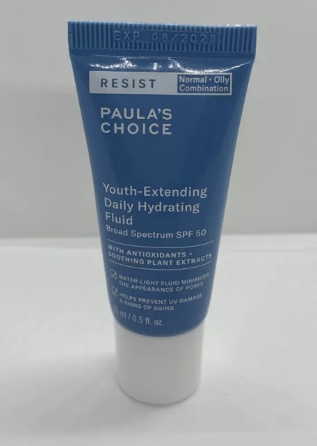 NEW Paula's Choice RESIST Youth-Extending Daily Hydrating Fluid SPF 50 0.5oz