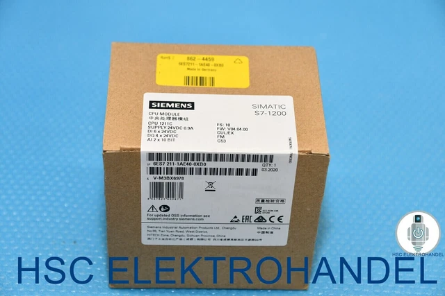 Siemens 6ES7211-1AE40-0XB0 SIMATIC S7-1200 CPU1211C Supply 24VDC DI 6x 24VDC DQ
