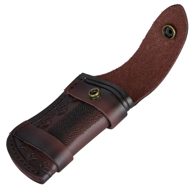 Genuine Leather 4'' Folding Knife Holder Sheath Leather Storage Pouch Belt Bag f