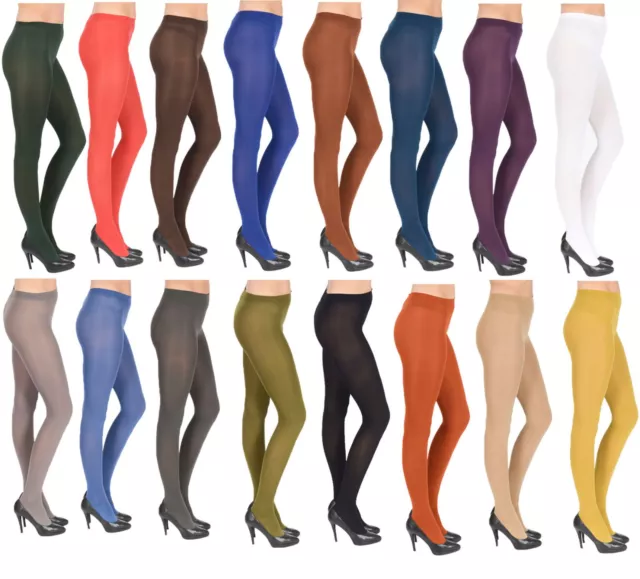 Womens 80 Denier Thick Coloured Winter Fancy Patterned Tights One size 8-14  UK