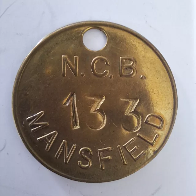 Mansfield Pit Check Mining NCB Brass Nottinghamshire Colliery Tool Pay Token 133