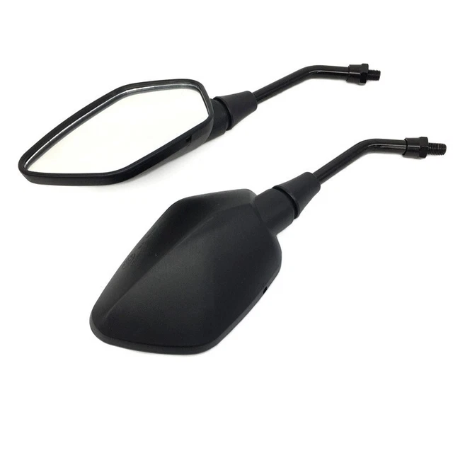 Rétroviseurs latéraux universels noirs de moto 10mm pour Honda Kawasaki Suzuki