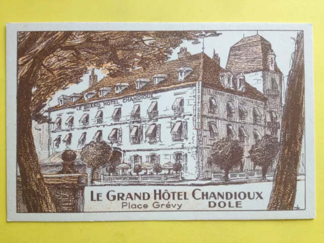 cpa GRAVURE EAU FORTE DESSIN 39 - DOLE Jura Le grand HÔTEL CHANDIOUX Place Grevy