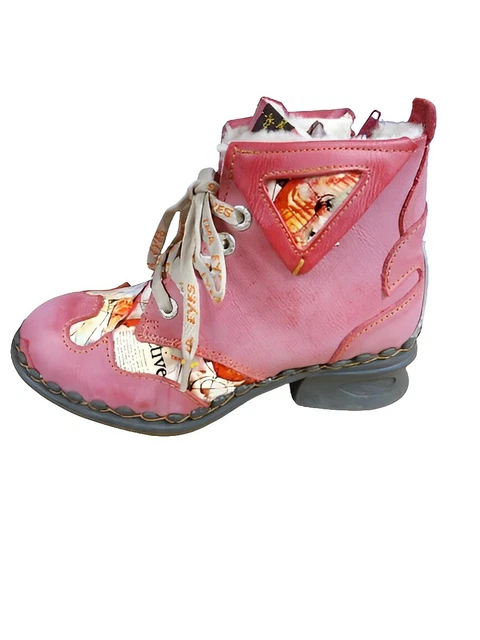 TMA 5171 Bottines Femme Cuir Véritable Bottes Fourrées Rouge Gr. 37 Neuf