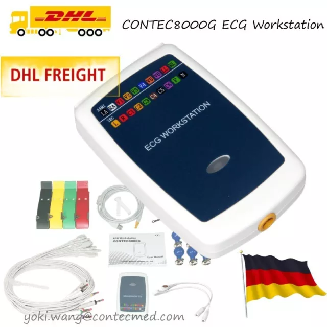 CONTEC8000G EKG-Workstation Ruhe-Analysator mit 12 Ableitungen PC-Software CE