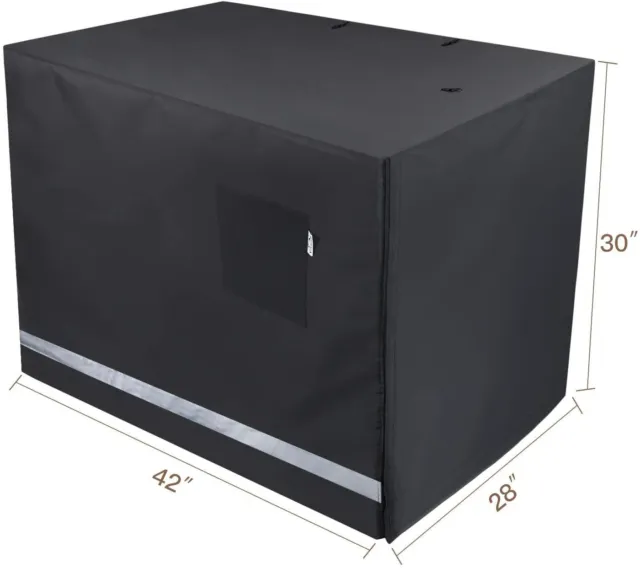 Yotache Dog Crate Cover for 42 Inches Double Door Wire Dog Cage, BLACK 2
