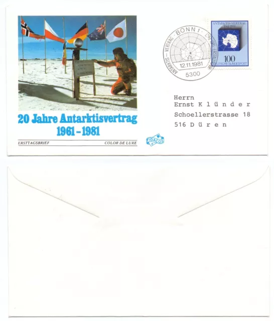 102511 - Mi.Nr. 1117 - FDC - Bonn 12.11.1981 - Antarktis-Vertrag