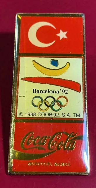 BARCELONA 92 - COCA COLA - turkey turkish turkei pin badge  rosette - OLYMPIC