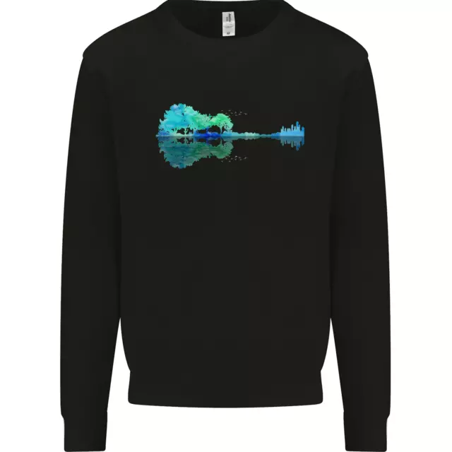 Guitar Reflection Guitarist Bass Acoustic Kids Sweatshirt Jumper