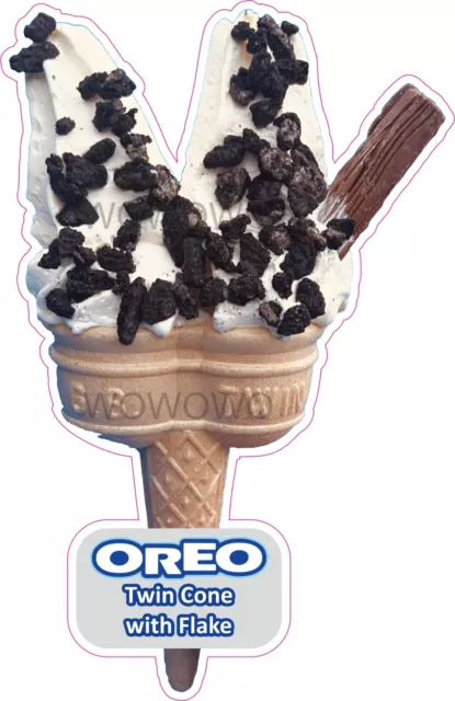 ice cream van sticker Ice Cream Cone Flake Whippy Oreo decal see variations
