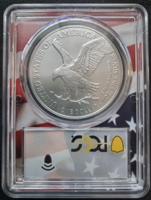 2021 USA 1 oz American silver eagle Type 2 Usa Flag D.J. Trump PCGS MS70 WP 2